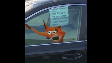 Crash Bandicoot is listening to his favorite music