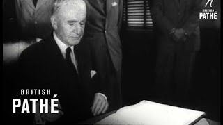 Cordell Hull Signs Atlantic Pact (1945)