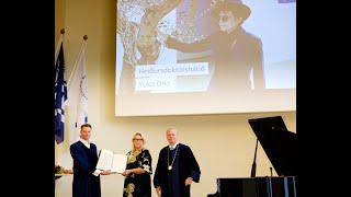 Yoko Ono sæmd heiðursdoktorsnafnbót við Mála- og menningardeild HÍ