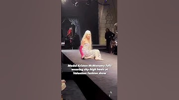 Valentino model falls down during Paris Fashion Week