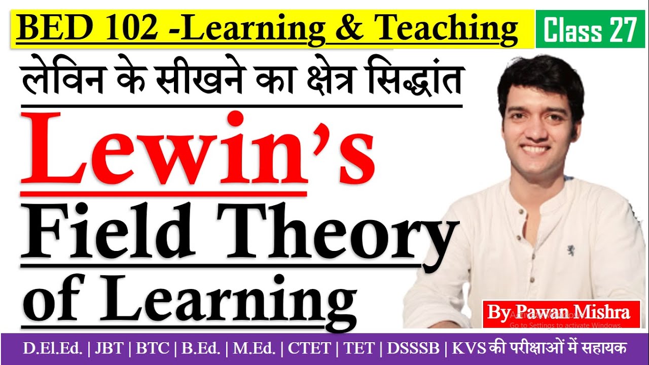 Lewin Field Theory of Learning | Learning Theories | Learning & Teaching | By Pawan Mishra |