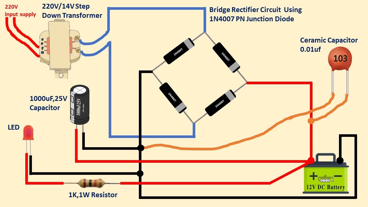 A Simple Battery Charger Circuit Diagram for 12V Battery - YouTube