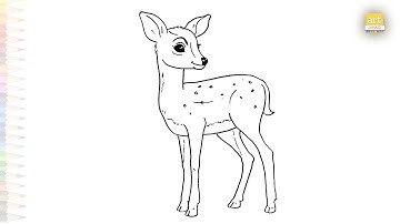 Deer easy drawing sketches | Animal outline drawings | How to draw A Deer step by step | #artjanag