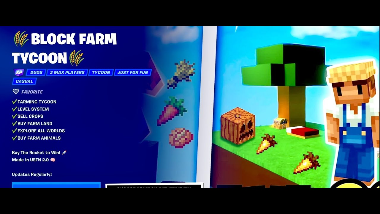 FORTNITE 🌾BLOCK FARM TYCOON🌾 FULL WALKTHROUGH - MAP CODE: 4260-9031-4605