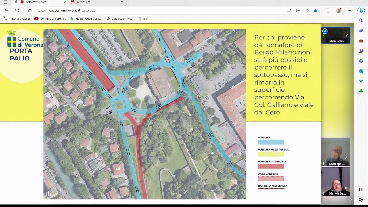 Lavori per nuovo sottopasso in via Città di Nimes. Assessori Ferrari, Zivelonghi, Bertucco e Buffolo