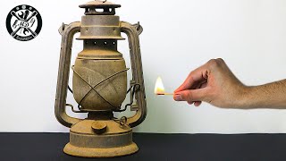 Restoration of the old rusty oil lamp