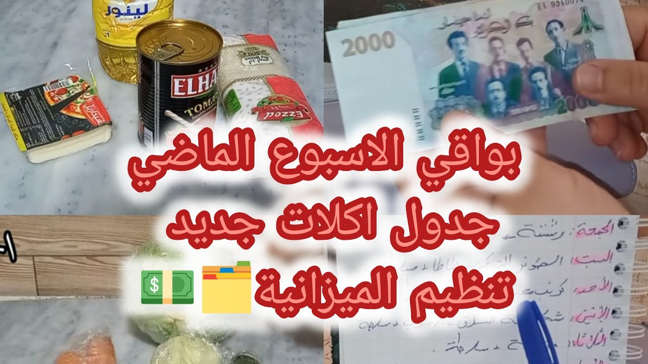 بواقي الاسبوع الماضي من المواد الغدائية والخضر واللحوم😍جدول اكلات لاسبوع جديد📝تنظيم المبزانية💵🗂️