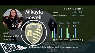 Miki Howell Chsaa 2017 Jv Girls Soccer - Highlands Ranch Falcons V Rock Canyon Jaguars
