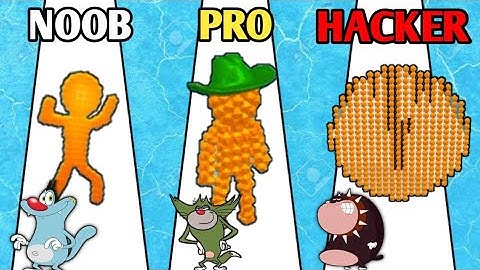 NOOB vs PRO vs HACKER in Pixel Rush Game | With Oggy, Jack, Bob | GAME star PKS YT