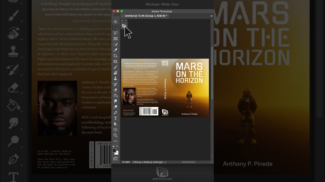 FREE PSD 6X9 Mars Book Cover Design
