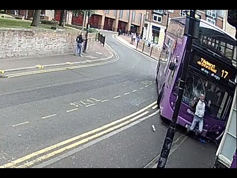 Double decker bus hits man in Reading