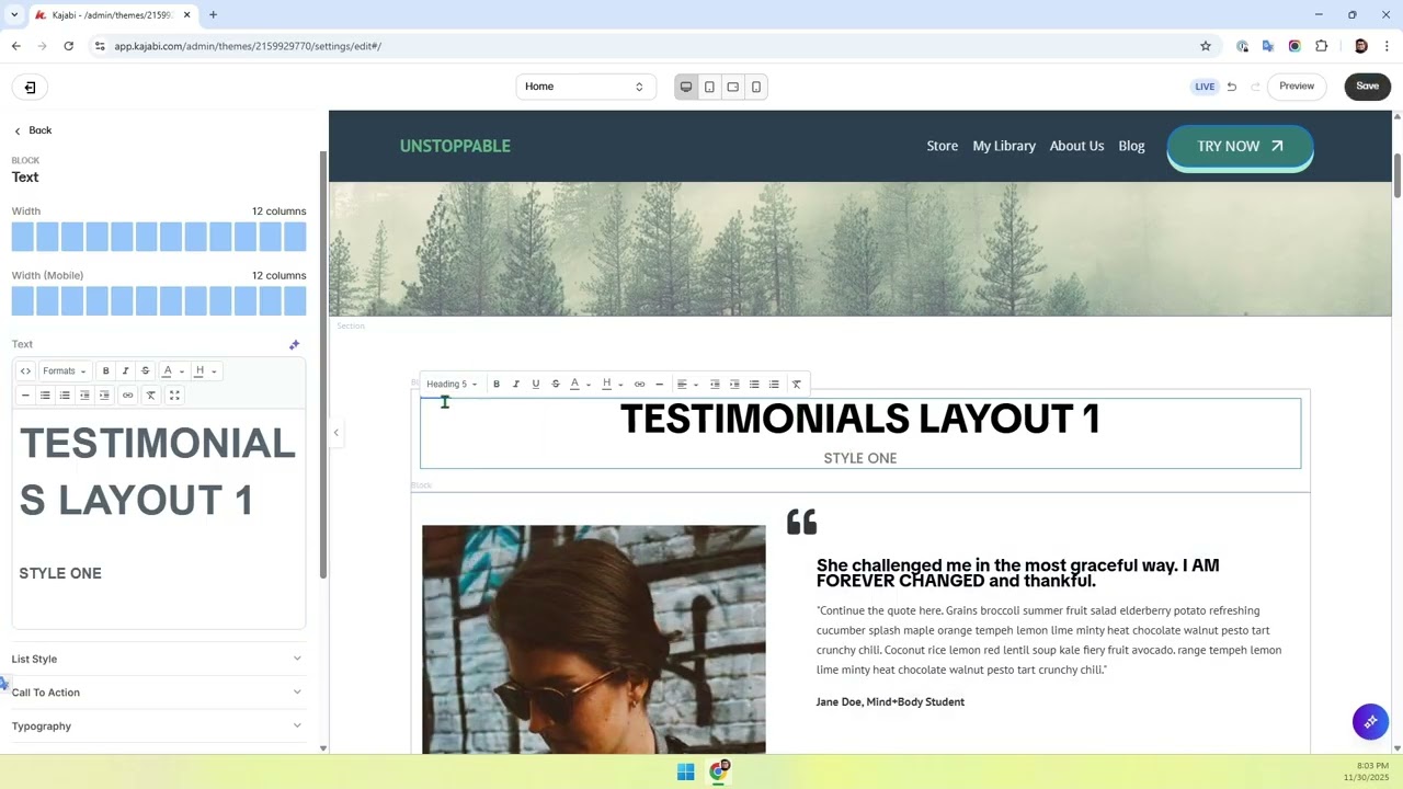 How to Update Your Page Design Styles in Kajabi | Nivora Creative