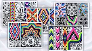 🌼How To Draw Zentangle Art With Variety Colorful Patterns Ideas🌼