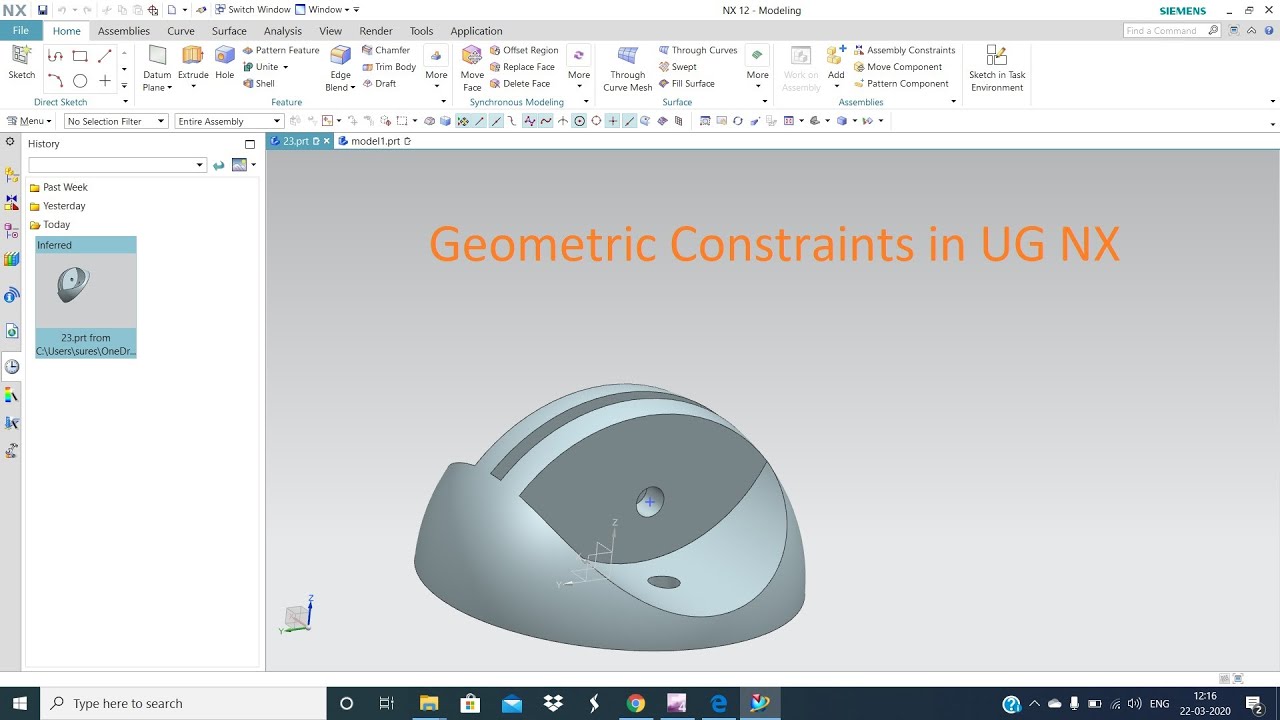 User constraints. Unigraphics Set UG. Unigraphics about dialog.