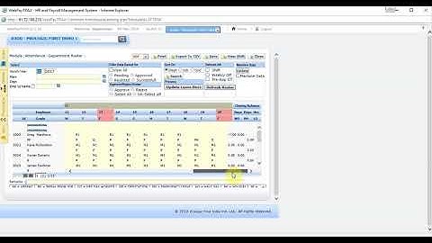 Web PayTRAX HR & Payroll Software - Attendance Module/Department Roster