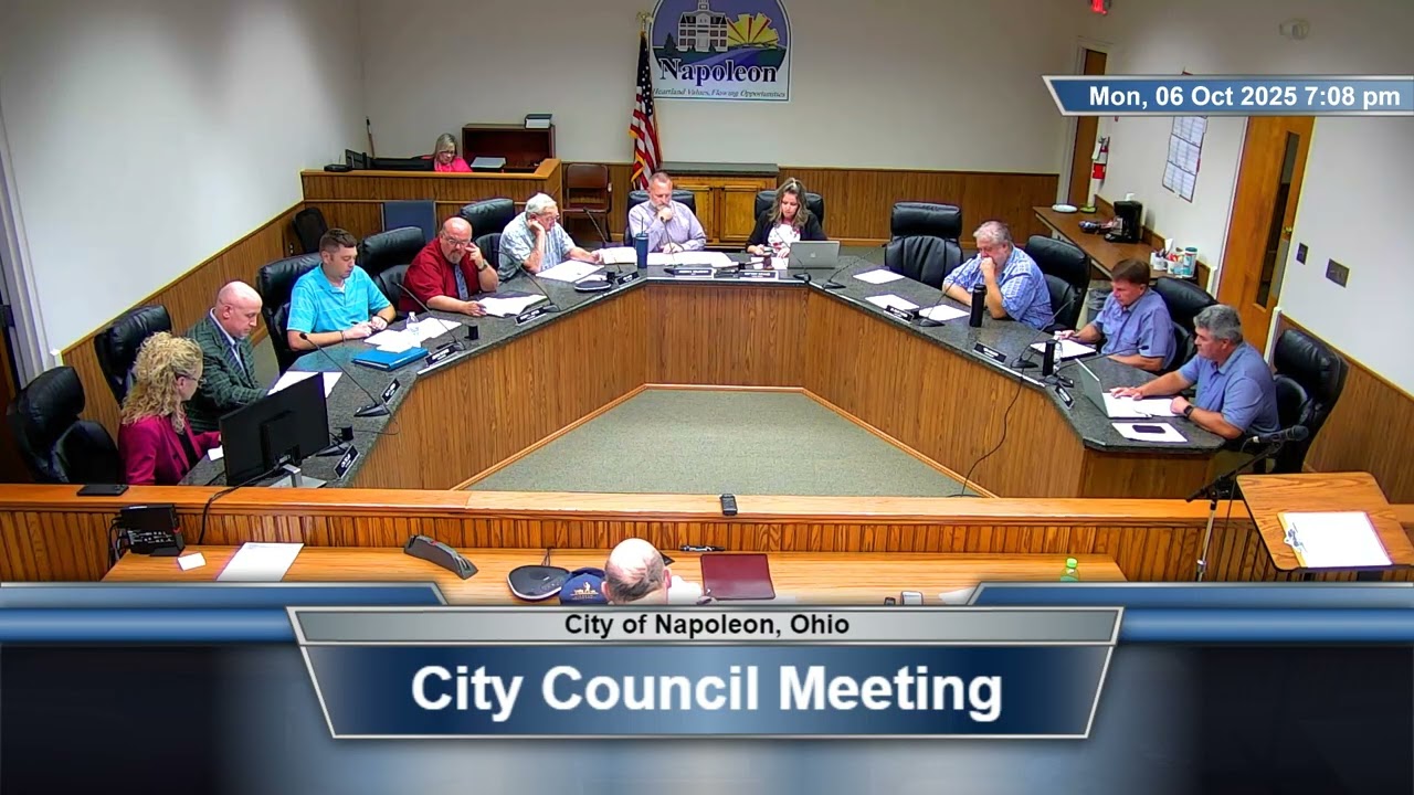 City Council Meeting October 6 2025 | Napoleon, Ohio