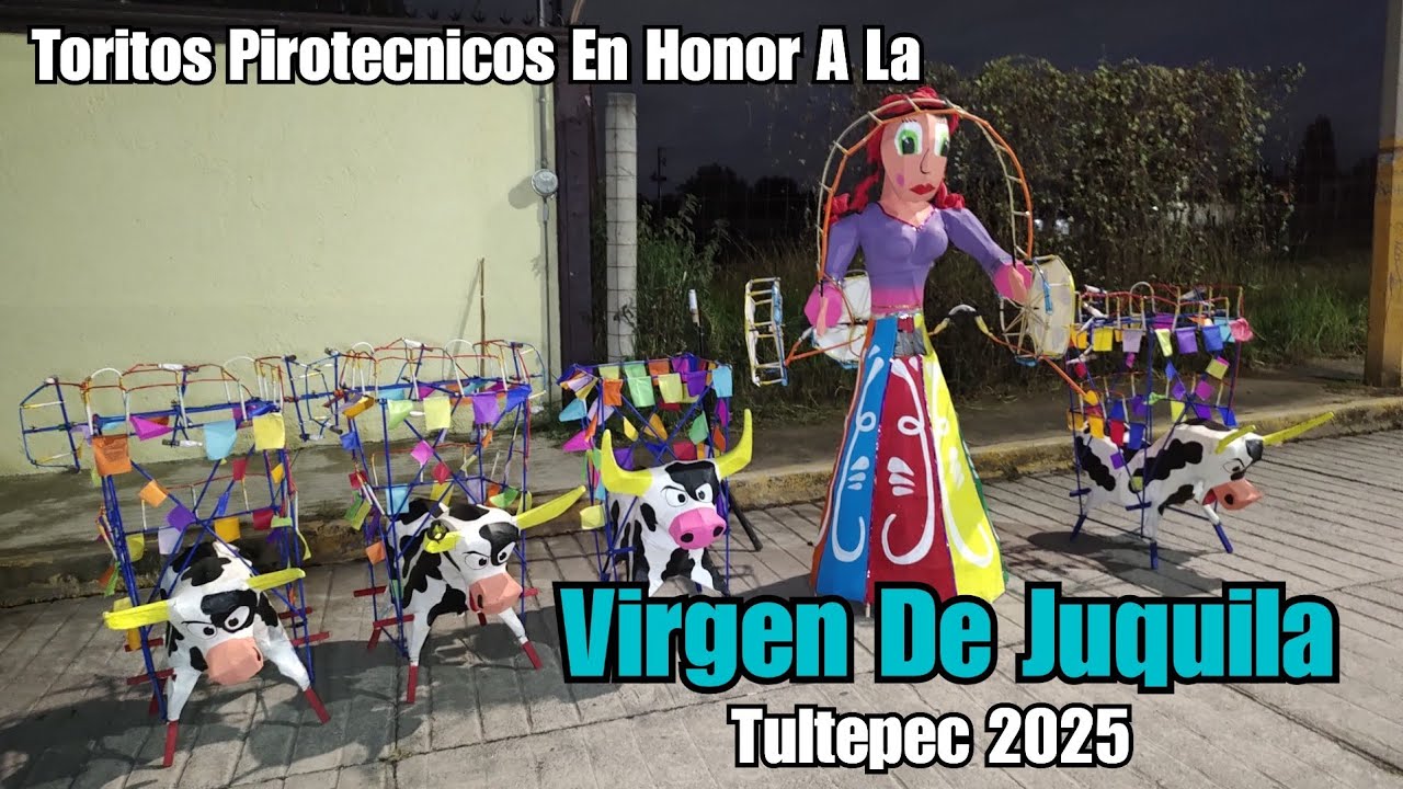 Recorrido Y Quema De Toritos Pirotécnicos En Honor A La Virgen De Juquila, Tultepec 2025.