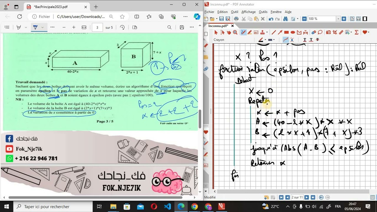 Révision Algorithmique Optimissation - Suite