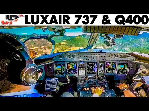 Special Approach in Corsica | A Day with Luxair on B737 & Q400