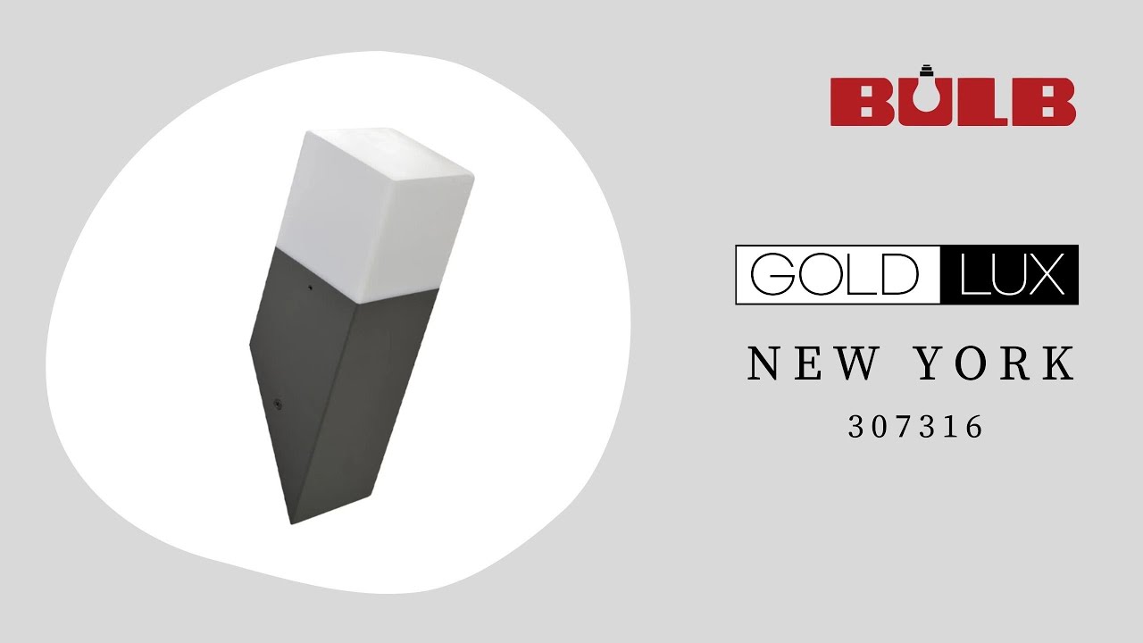 Вуличний світильник Goldlux 307316 New York E27 1x12W IP44 графітовий video