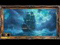Pirate Ship Storm 4K Screensaver Dramatic Ocean Waves Lightning Fantasy Frame TV Art