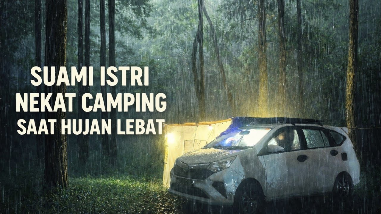 Hujan Deras di Tengah Hutan! Nekat Camping Sendirian Pakai Sigra Campervan