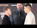 CANELO ALVAREZ FIRST INTENSE FACE TO FACE WITH DMITRY BIVOL! BOTH SIZE EACH OTHER UP AHEAD OF FIGHT