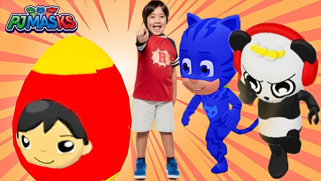 Ryan Mask Tag with Ryan PJ Masks Catboy vs All Ryan's World Characters Mystery ...