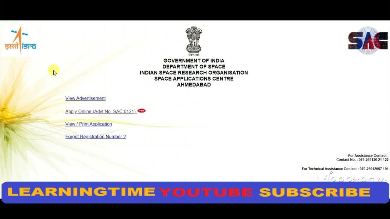 ISRO SAC Apprentice Recruitment 2021 | ISRO SAC Apprentice Apply Online Form 2021