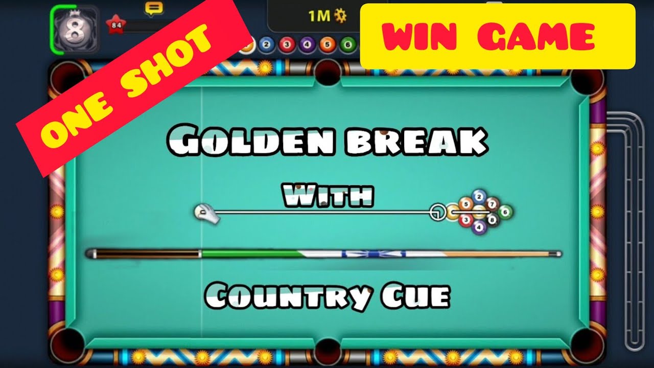 GOLDEN BREAK WITH COUNTRY CUE || ONE SHOT AND WIN THE GAME || 9 BALL POOL !!!