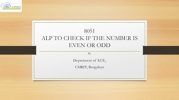 8051 ALP TO CHECK IF THE NUMBER IS EVEN OR ODD