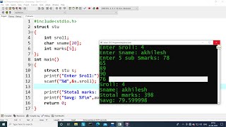 c program to store and display student record using structure | learn coding screenshot 2