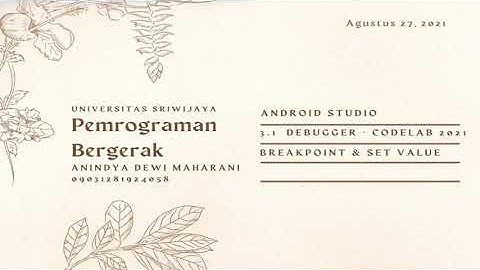 03.1 The Android Studio debugger - Codelab (2021)