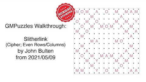 GMPuzzles - 2021/05/09 - Slitherlink (Cipher; Even Rows/Columns) by John Bulten