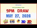 Lotto Results Today 9pm May 27, 2026 PCSO 6/55, 6/45