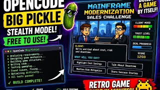 I Let OpenCode + Big Pickle Build a Game by Itself 🤯 | Free Stealth AI Coding Model