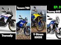Review summary  comparisons transalp 750 vs tenere 700 vs vstrom 800de vs tuareg 660 ep9