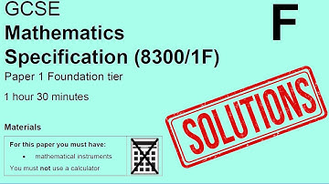 AQA GCSE Maths Foundation (8300) : Specimen Paper 1