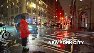 [Full Version] NEW YORK CITY - Rainy Day in Manhattan, Broadway, Union Square, 5th Avenue, Travel 4K