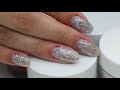 Russian Manicure/Kiara Sky Silver Glitter Nails