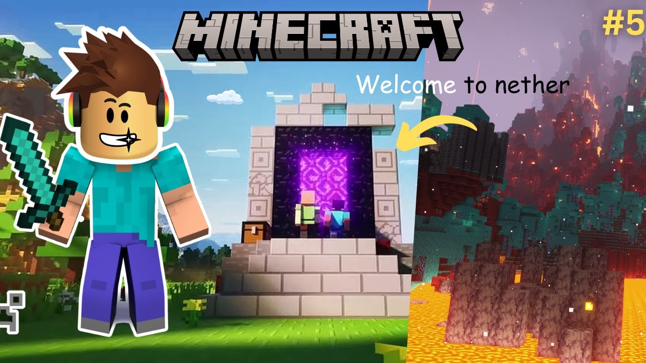 i opend the door of nether 😨| #minecraft #5