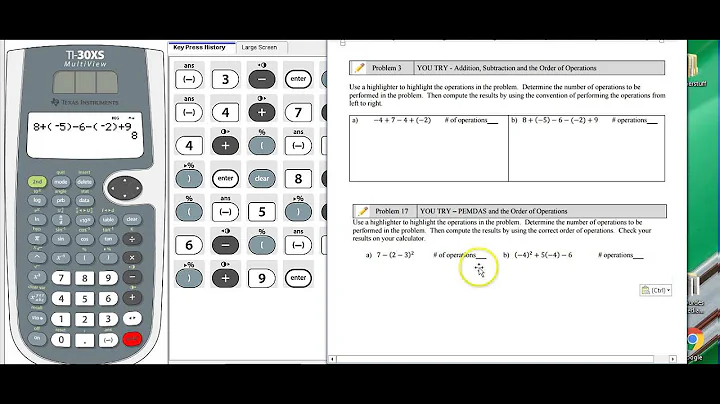 Order of Operations with Integers on the TI-30X Multiview