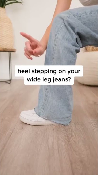 حل لو البنطلون الجينز طويل 👍💖😍 heel stepping on your wide leg jeans 👖 #diana-fashion-style