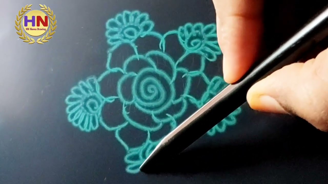 Very beautiful and easy drawing|Simple flower tutorial for unique mehndi designs