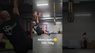 TGU 70kg #turkishgetup #strongfirst  #kettlebell #dumbbell