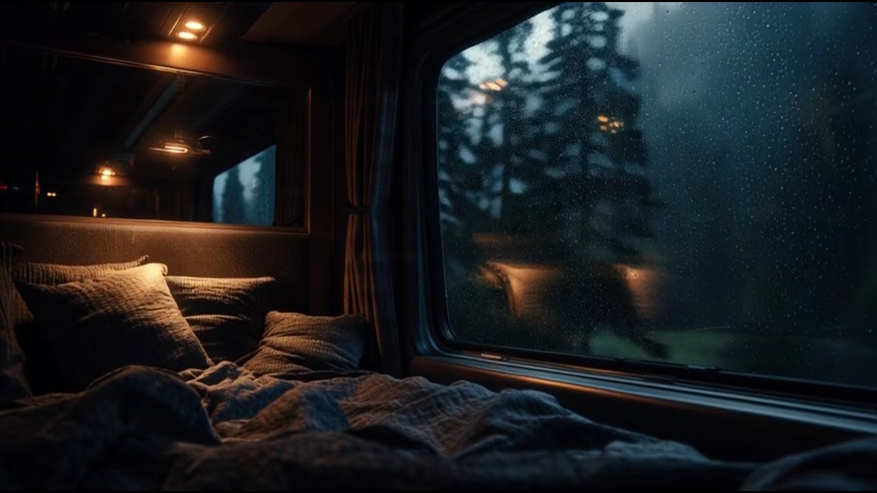 10 Hours of Train & Rain Sounds – Deep Sleep, Relaxation & Night Travel Ambience 🚆🌧️