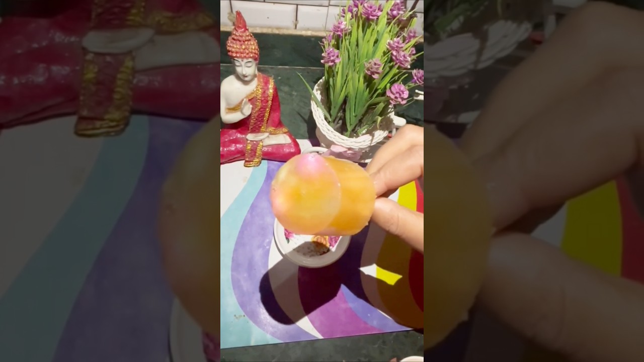 Icecream making recipe with mango juice and gems 