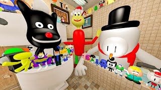 3D SANIC CLONES MEMES in BATHROOM! MEGA PUNCH All NEXTBOTS! SPARTAN KICKING in Garry's Mod!
