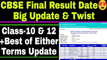 CBSE Final Result Date😍 & Weightage- Big Twist - Urgent Update Class-10 & 12