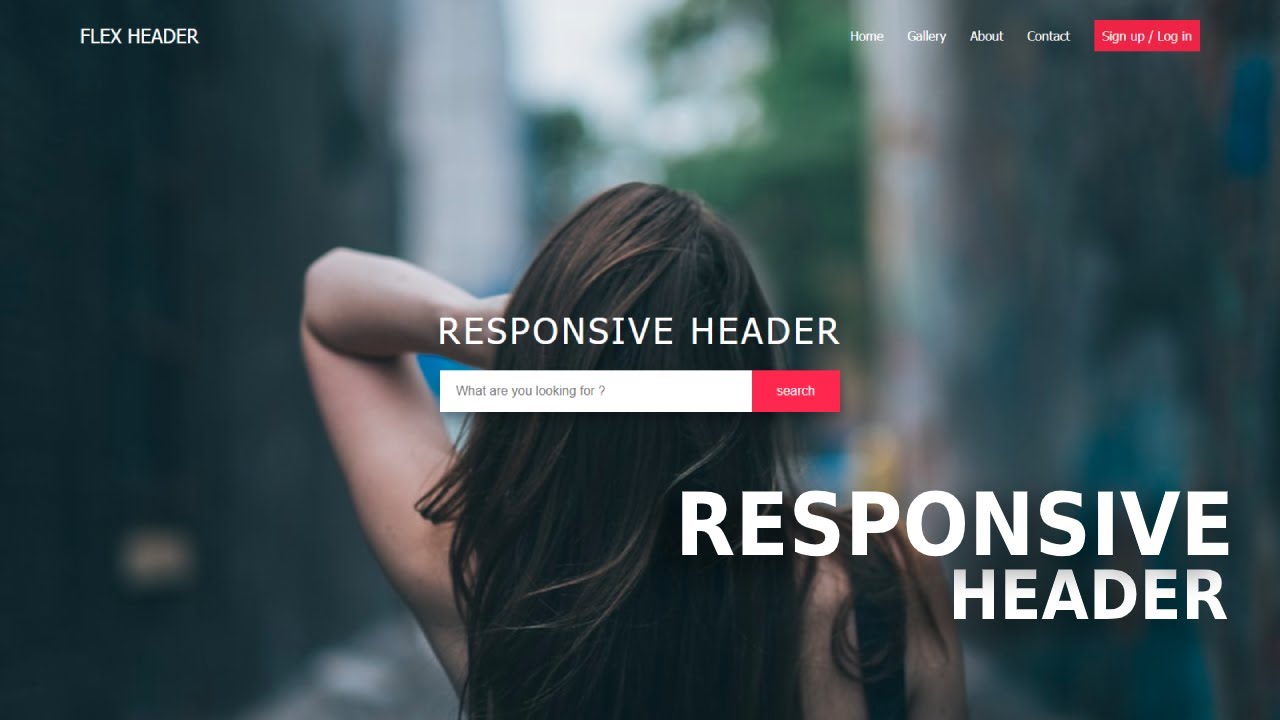 Flexbox Responsive Website Header Design using HTML & Flexbox 